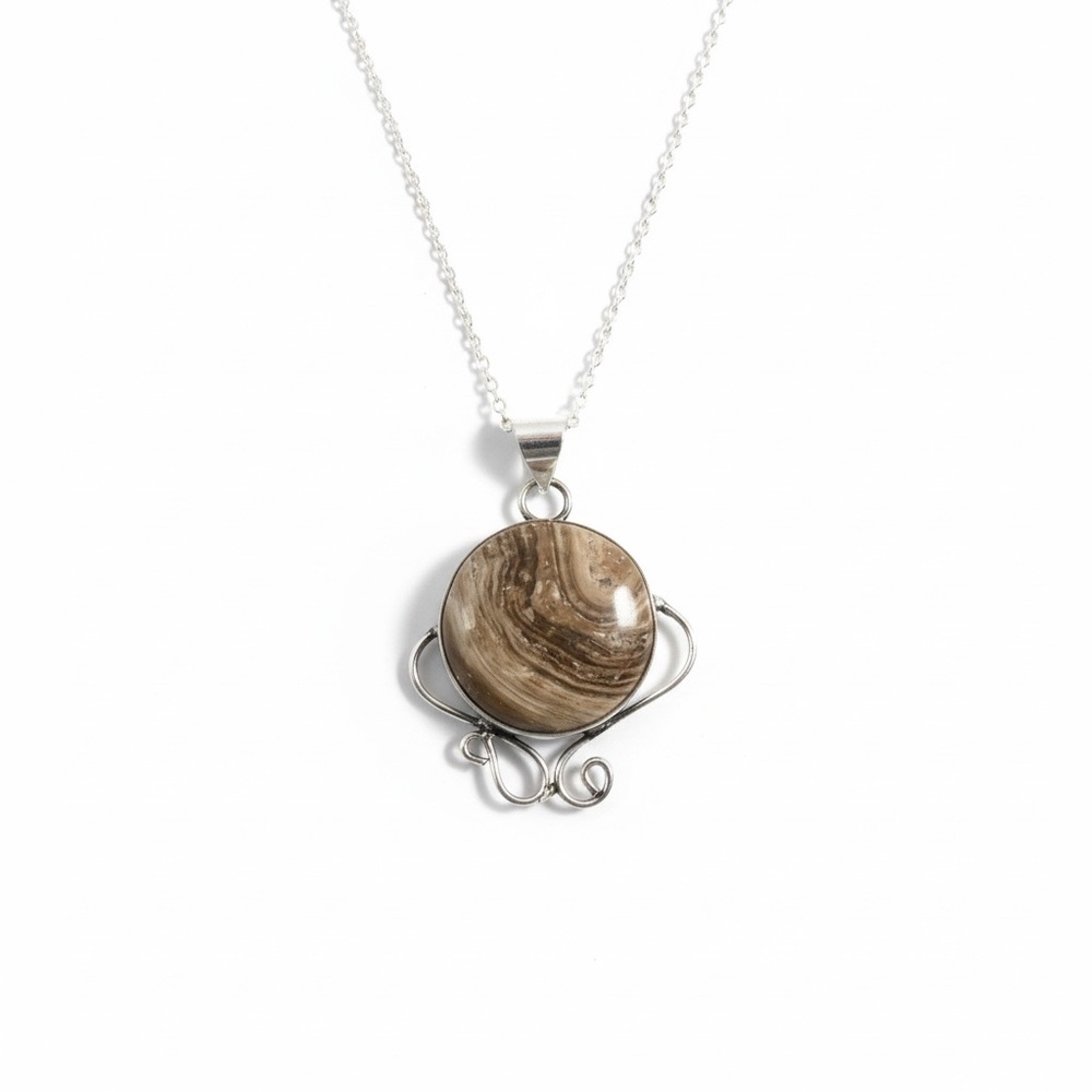 VINTAGE WOOD JASPER NECKLACE